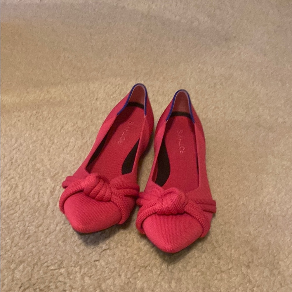 Rothy's Pink Flats with Bow Detail